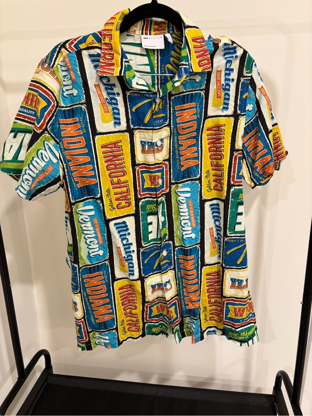 ASOS Men's Multicolor Short-Sleeve Button-Down Shirt